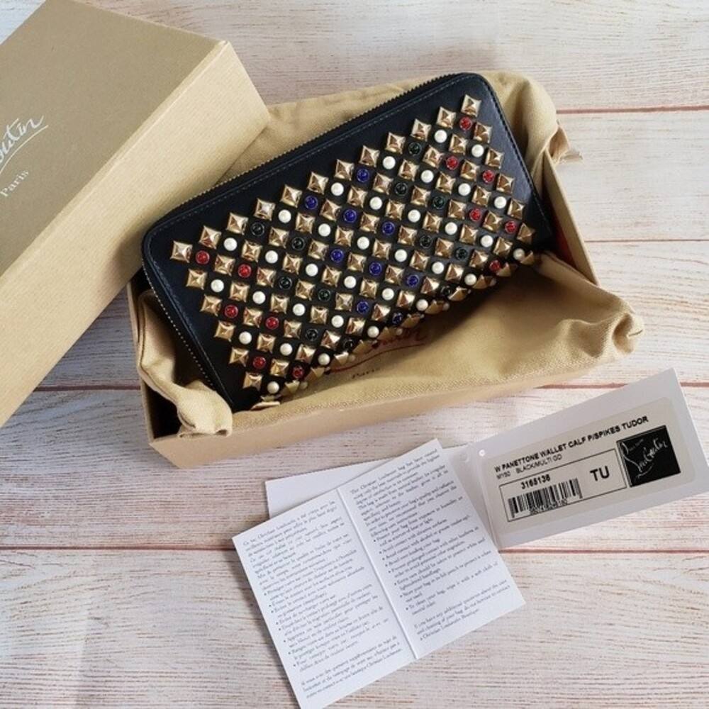 Christian Louboutin Panettone Calf Leather with Spikes Tudor with Dust Bag & Box